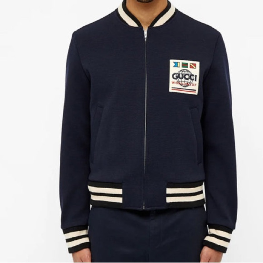 Gucci Knitted Fabric Wool Pilot Jacket For Men